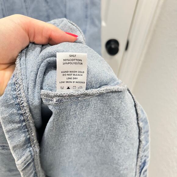 la lavon Denim Dress Size Large Midi Western Rodeo Cowgirl - Picture 10 of 14